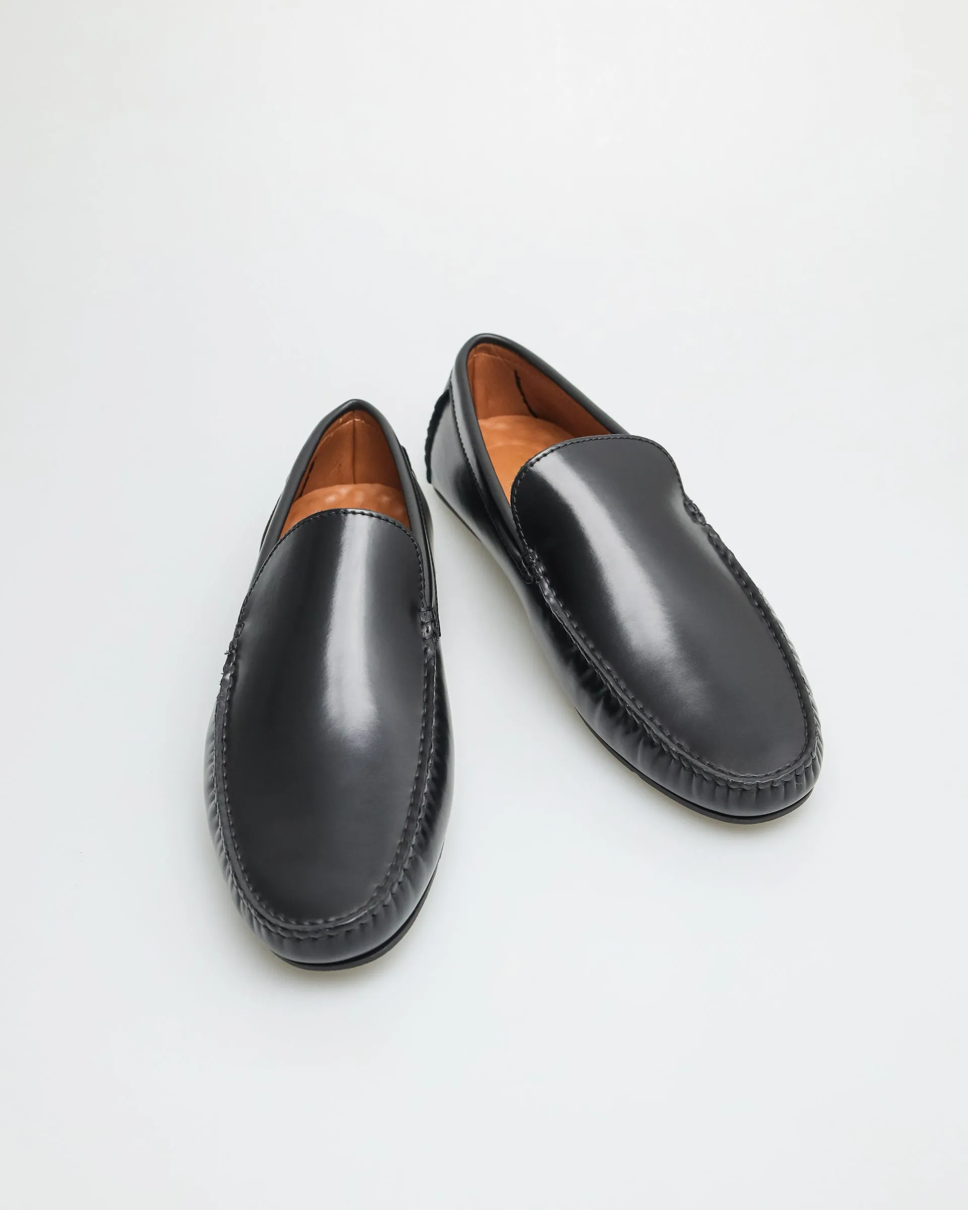 C486 Black Men's Plain Moccasins by Tomaz