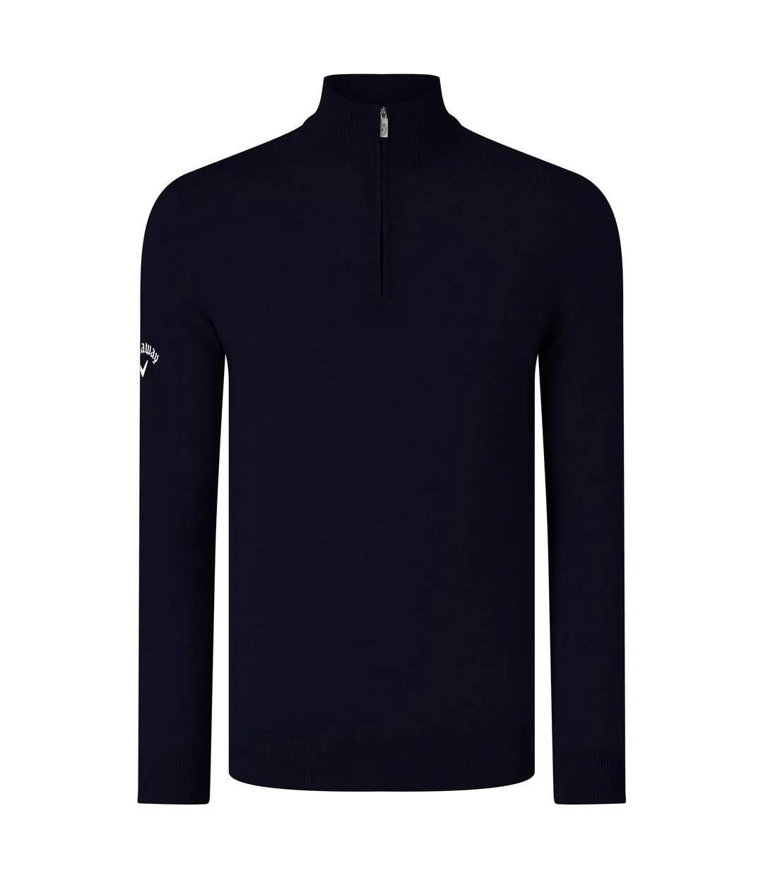 Callaway Mens Ribbed Zip Merino Sweater (Peacoat Navy) - UTRW6252