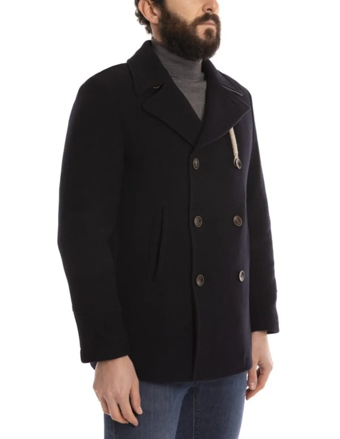 Cappotto uomo nero Camplin AI22 Peacoat Island 382611