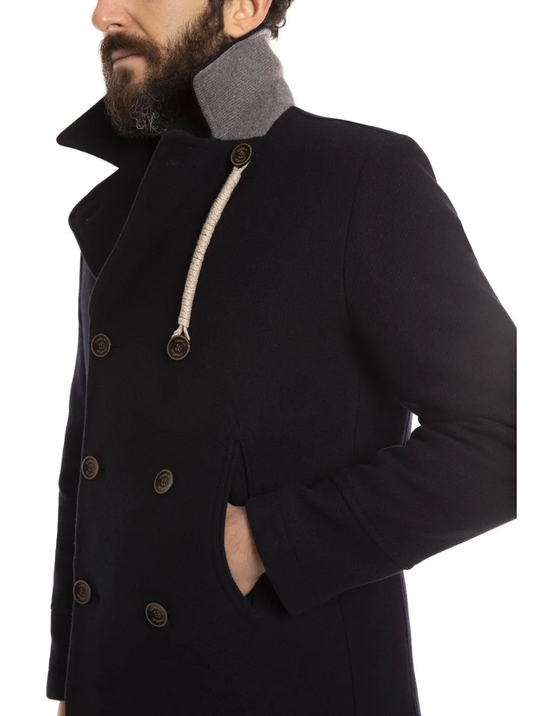 Cappotto uomo nero Camplin AI22 Peacoat Island 382611