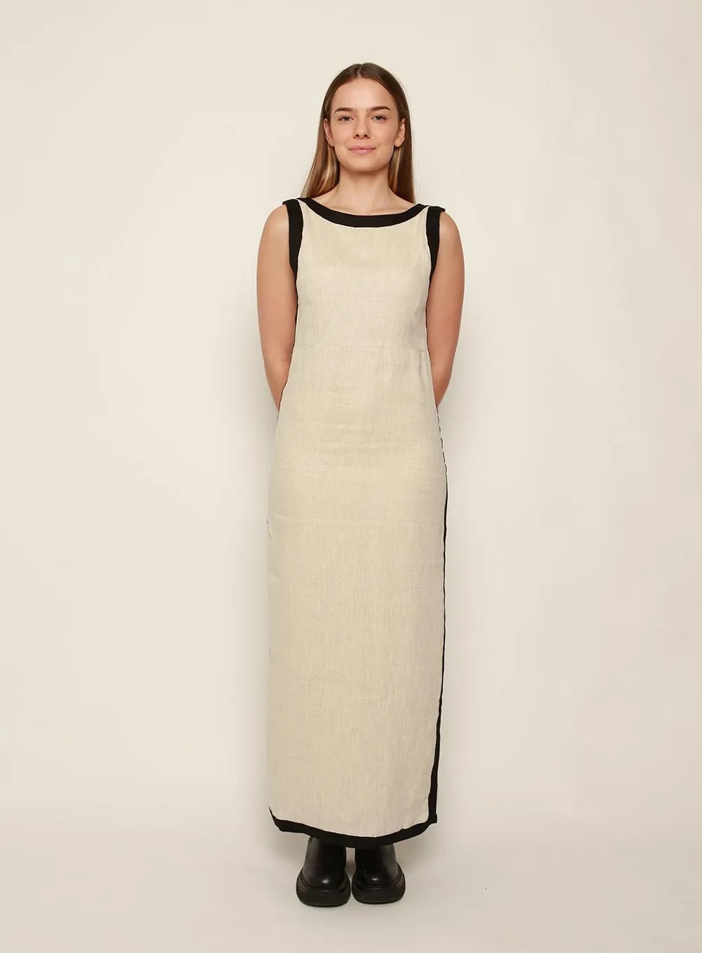 Cass Midi Dress in Oatmeal