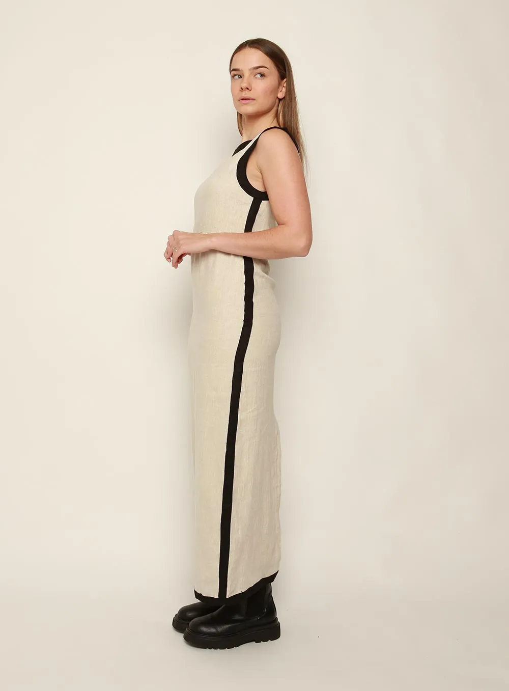 Cass Midi Dress in Oatmeal