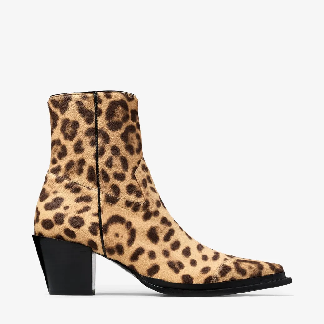 Cece Ankle Boot 60 Natural Leopard Print Pony Ankle Boots