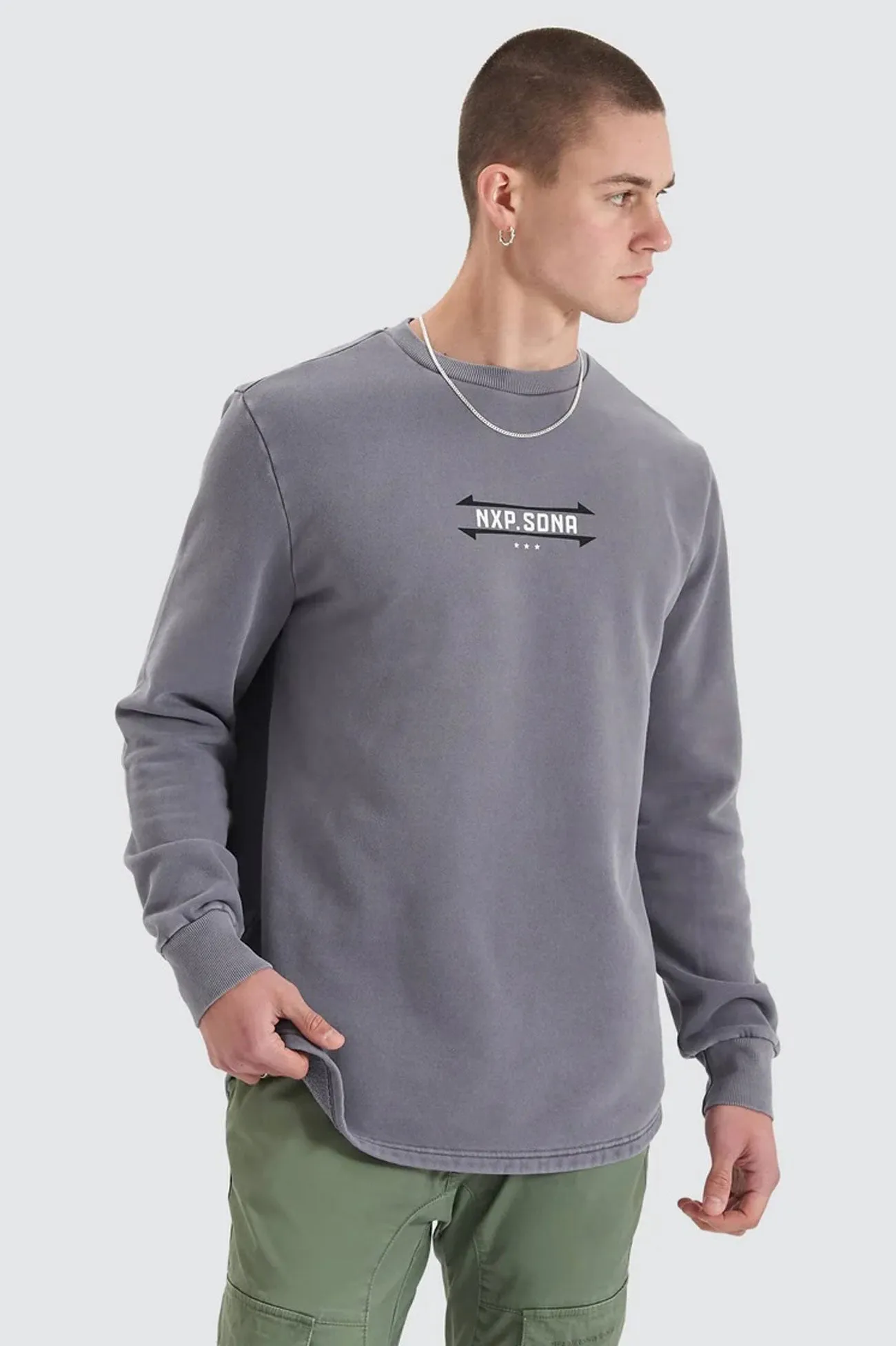 Chambers Dual Curved Sweater Pigment Steel Grey