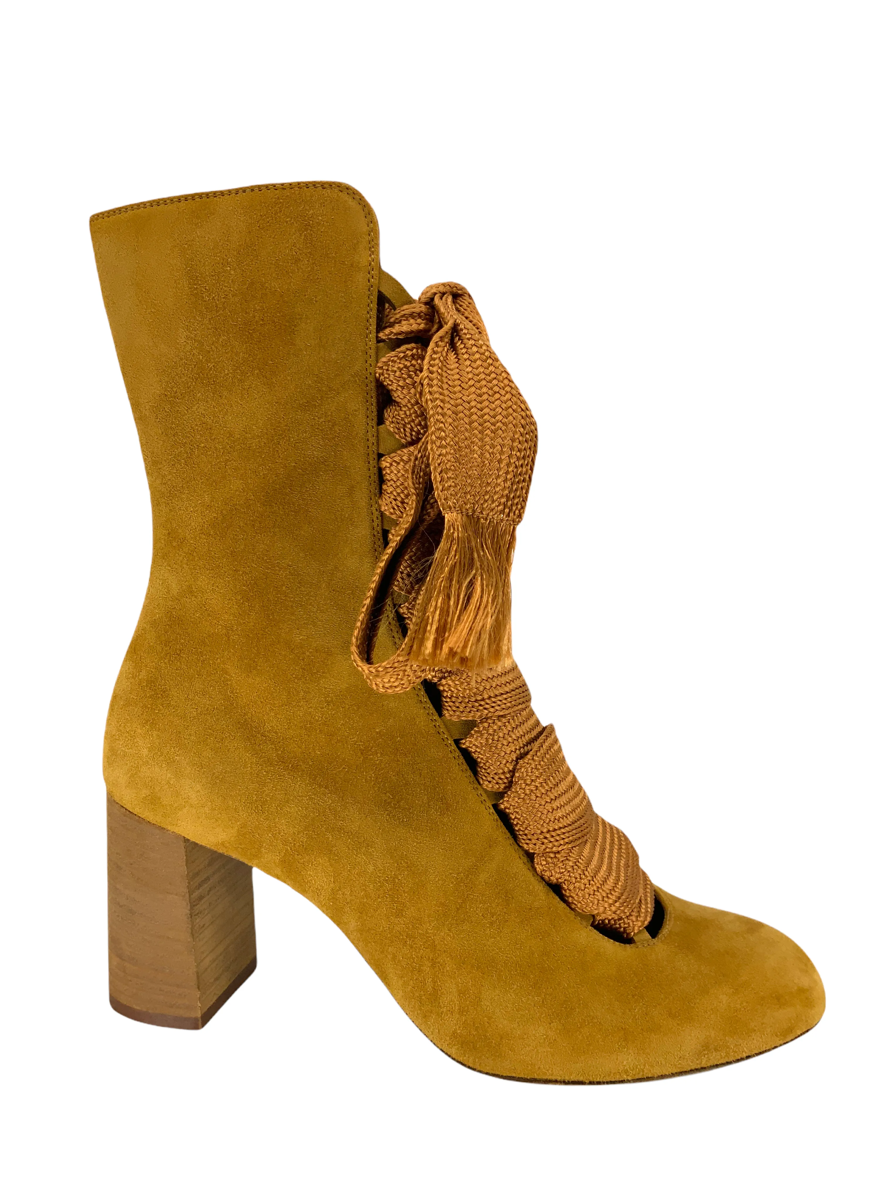 Chloe Harper Suede Ankle Boots, Lace-up, Size 7.5