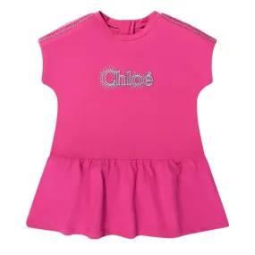 Chloe Sleeveless Logo Pink Dress for Infants