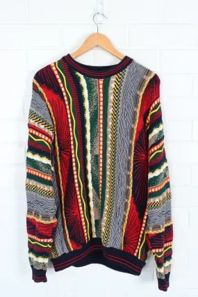 COTTON TRADERS Coogi Style Knit - Multicoloured 3D - Size L-XL