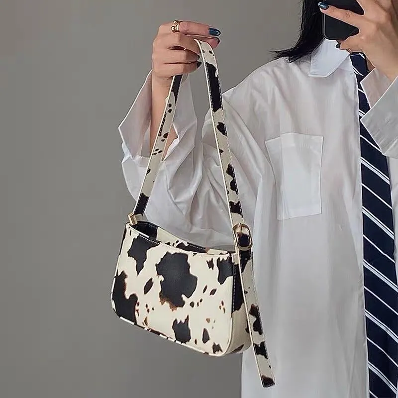 Cow Print Pouch Bag