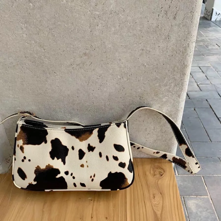 Cow Print Pouch Bag