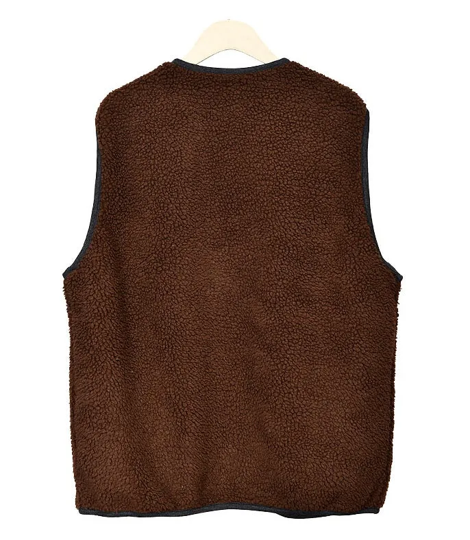 Cozy Shearling Vests for Men - Brown Winter Outerwear, Casual Waistcoats