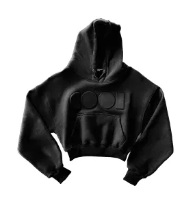 Cropped Embossed Hoodie