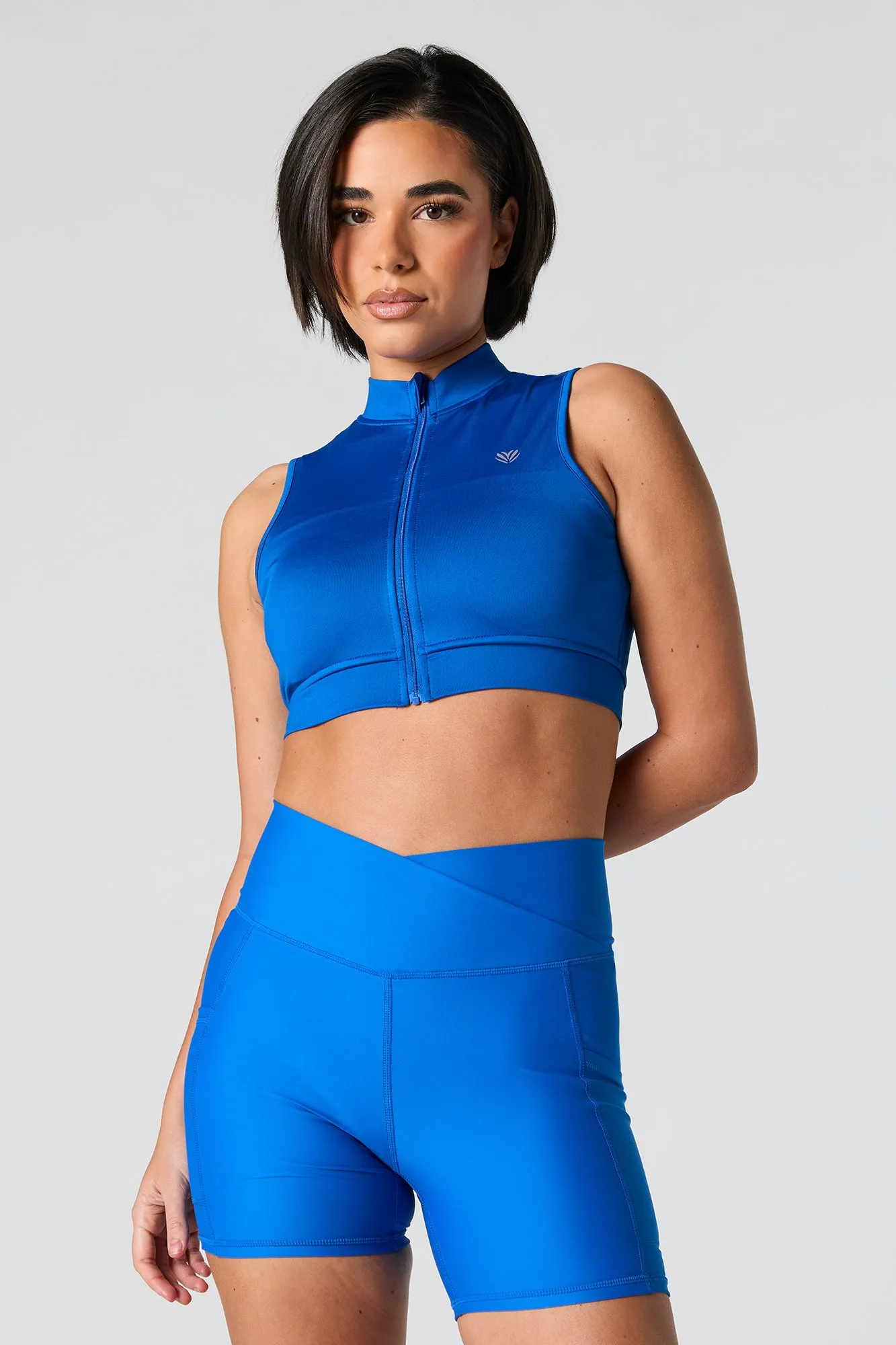 Cropped Tank Top with Zip-Up