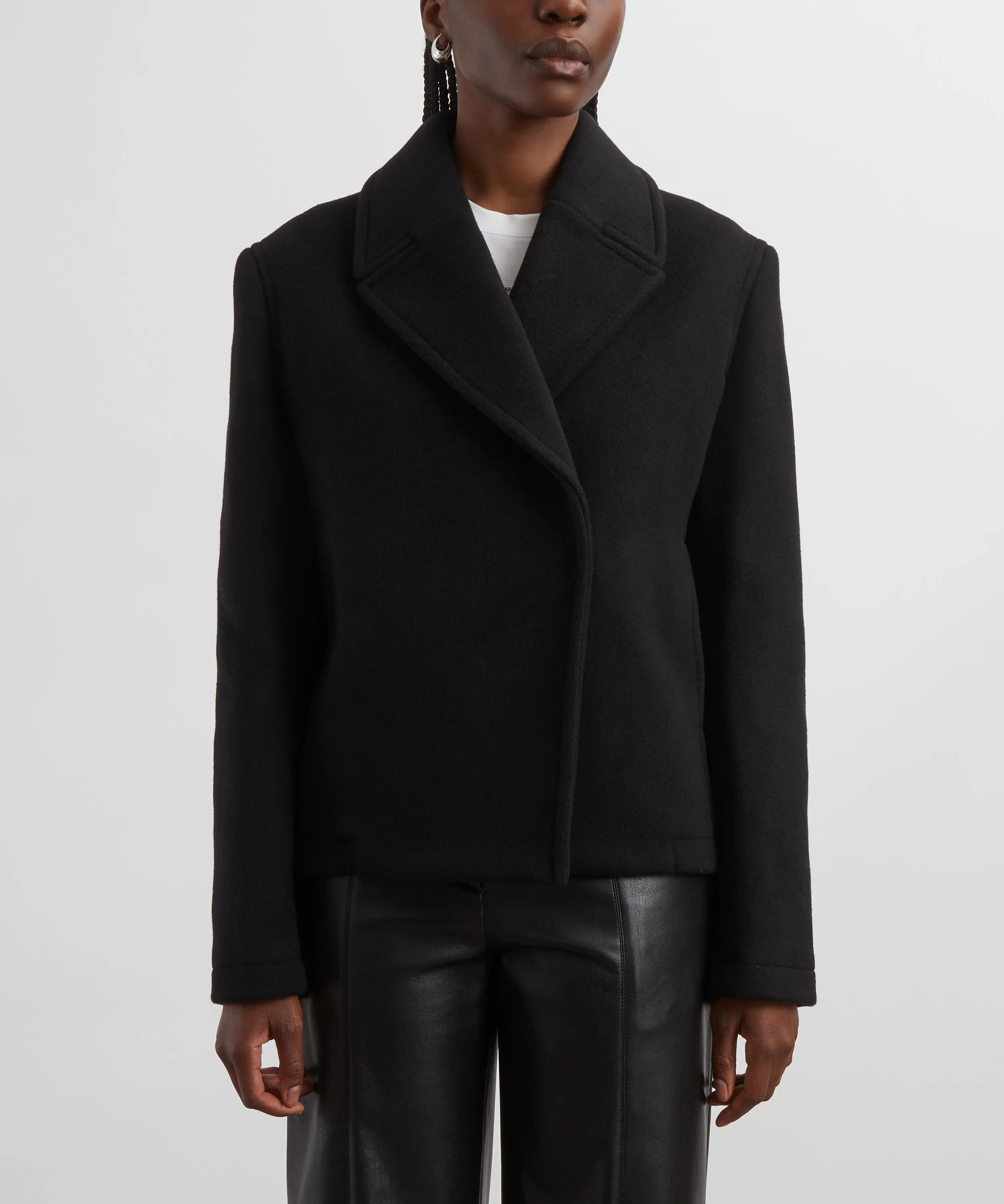 Cropped Wool-Blend Peacoat