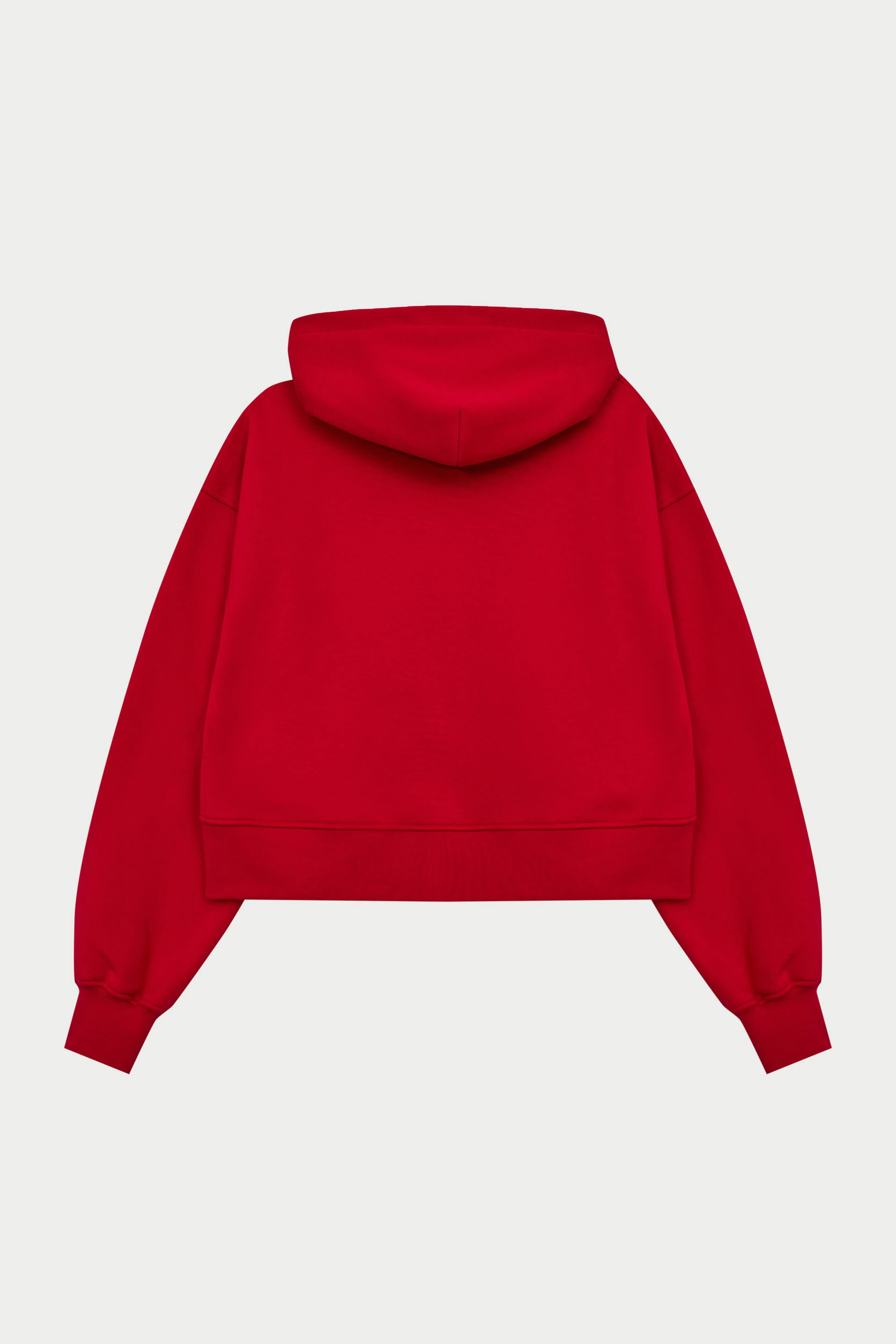 CTRE CROPPED ZIP THROUGH HOODIE - RED