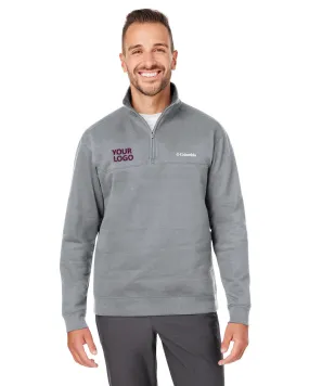 Custom Columbia Mens Hart Mountain Half-Zip Sweater, Charcoal Heather