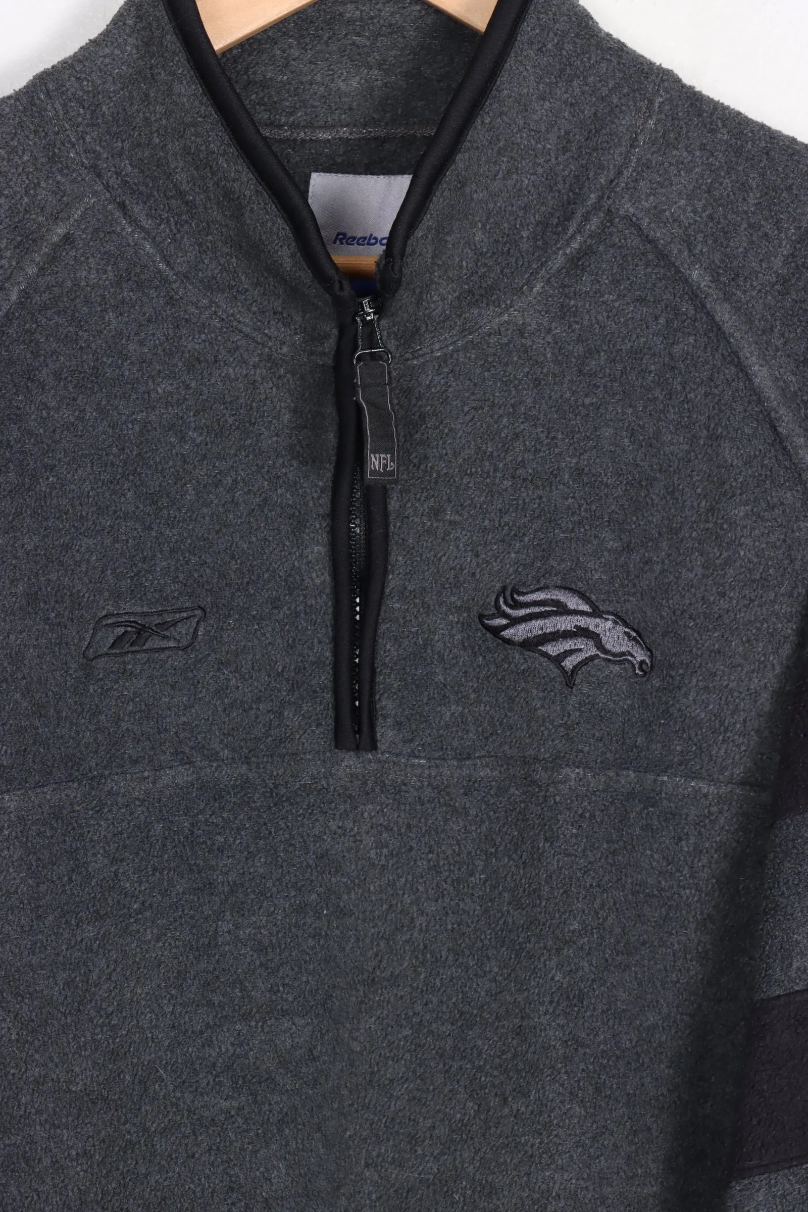 Denver Broncos NFL Football 1/4 Zip Fleece - XL by Reebok