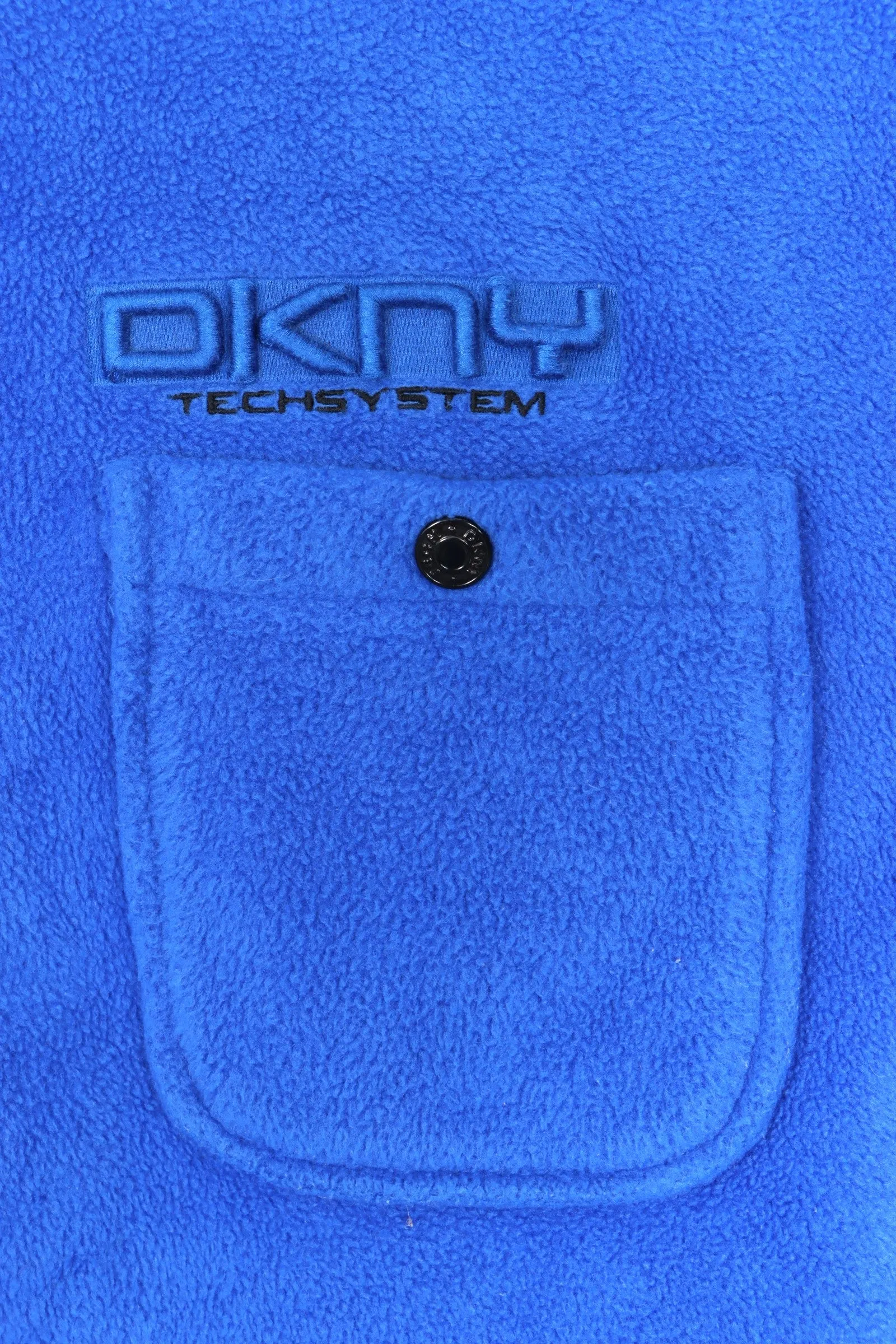 DKNY Blue Snap Button Fleece Shacket (Large)