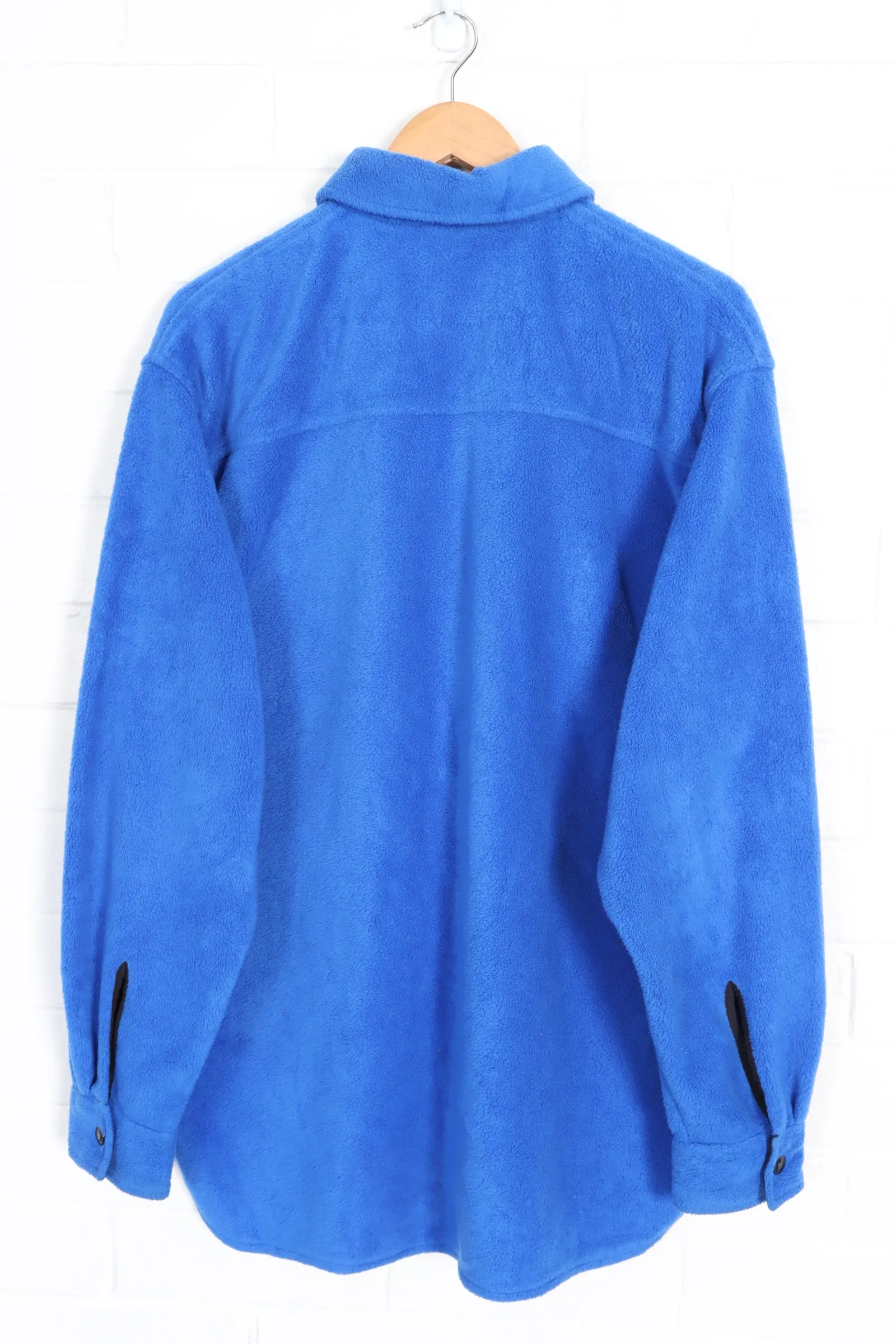 DKNY Blue Snap Button Fleece Shacket (Large)