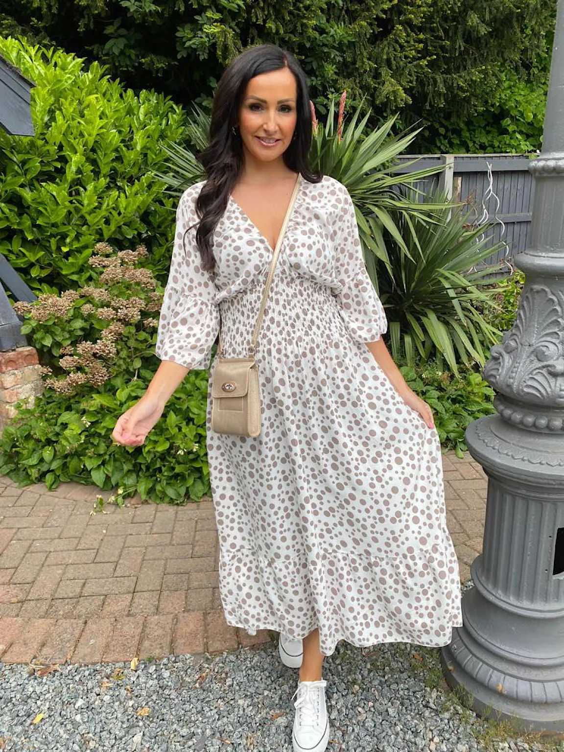 Dotty Print Maxi Dress Leanne