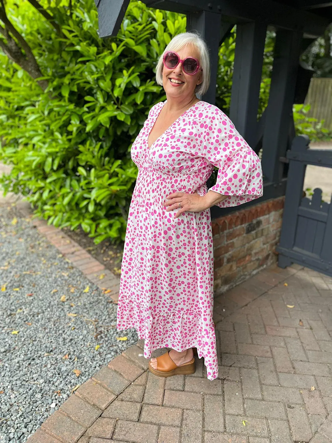 Dotty Print Maxi Dress Leanne