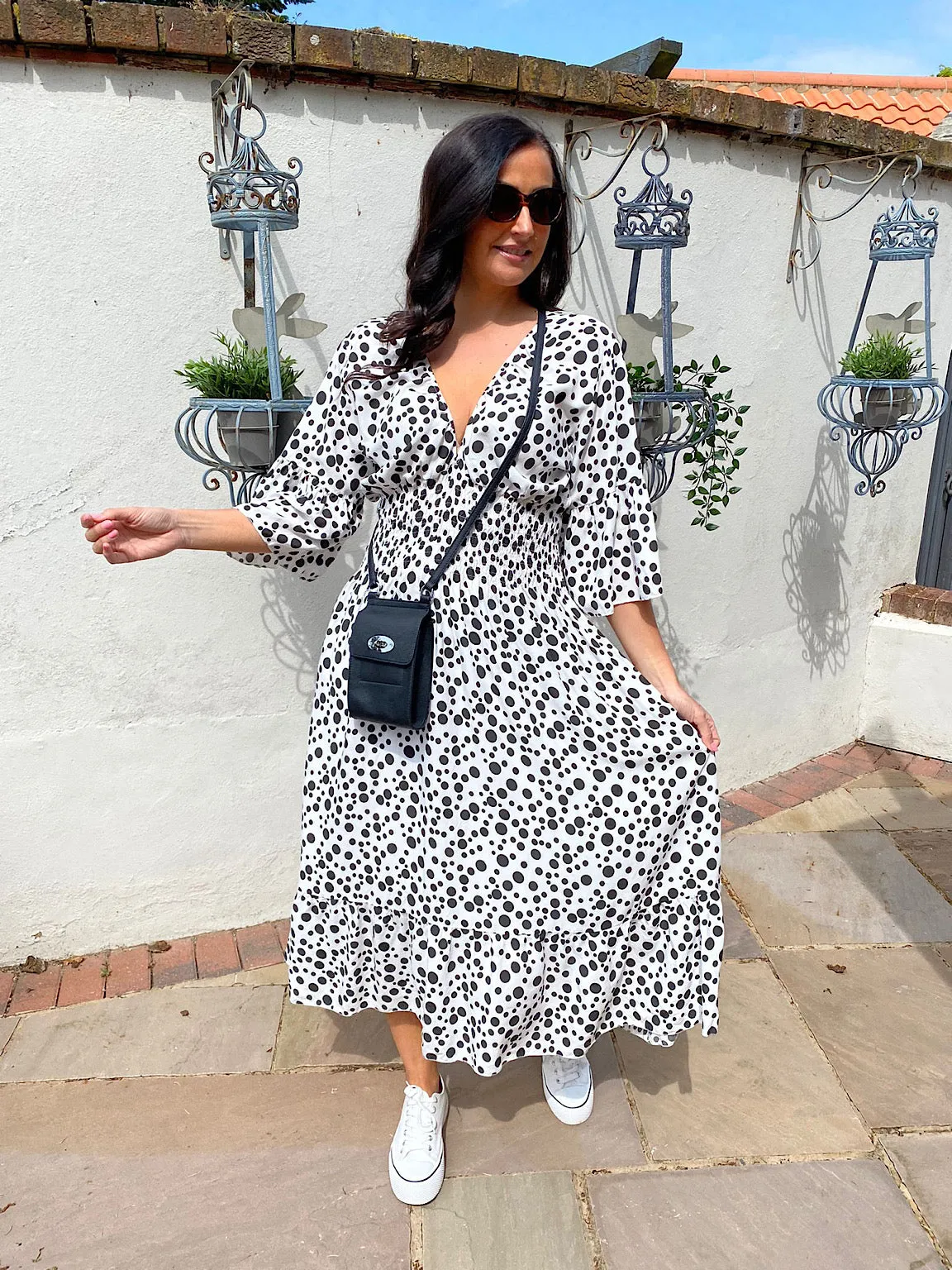 Dotty Print Maxi Dress Leanne