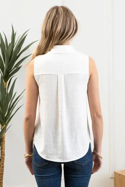 Eliza Sleeveless Collar Top