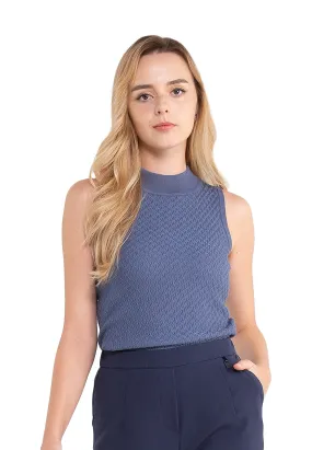 ELLE Apparel High Neck Sleeveless Knit Top