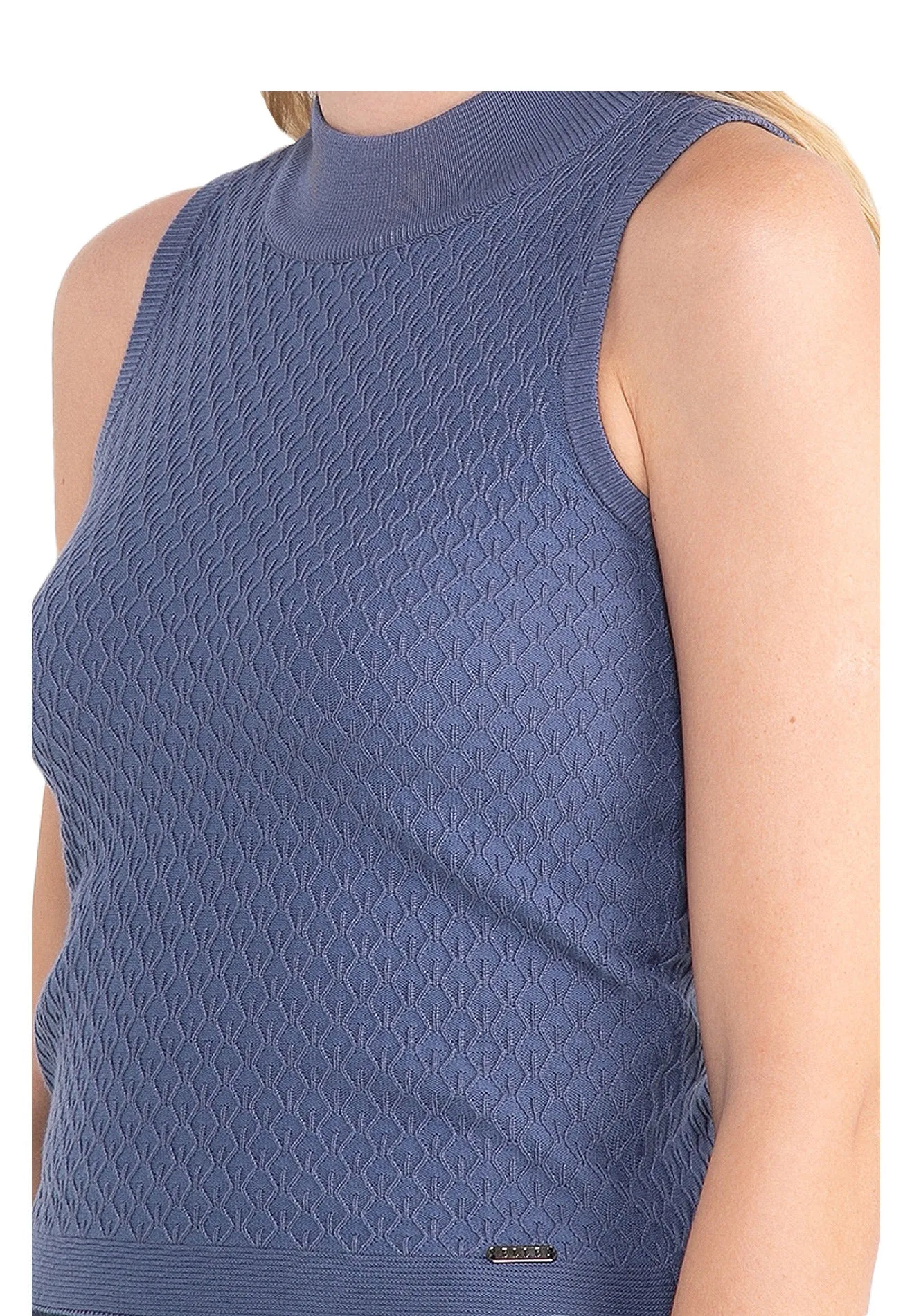 ELLE Apparel High Neck Sleeveless Knit Top