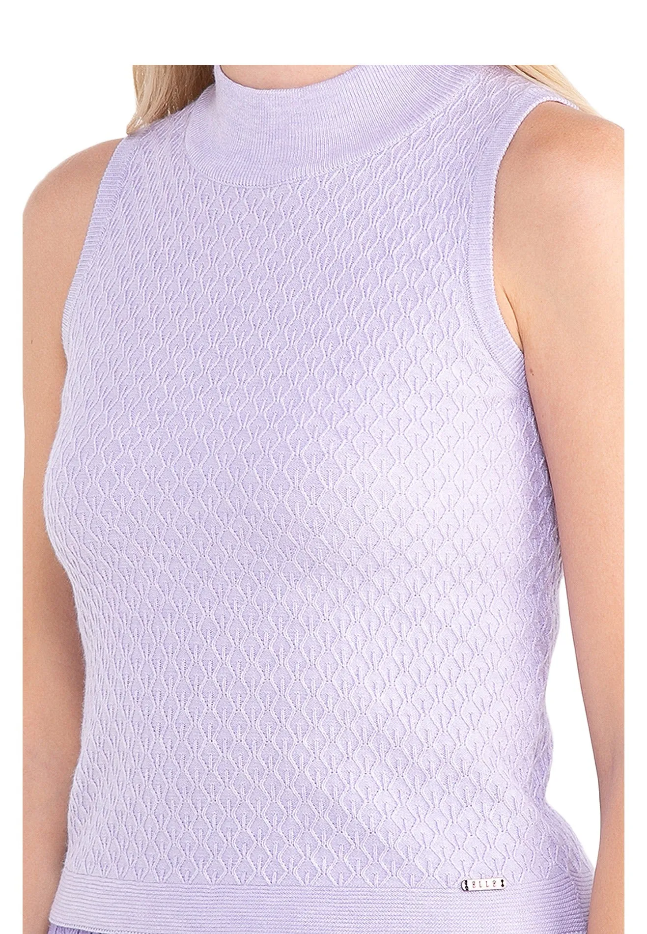 ELLE Apparel High Neck Sleeveless Knit Top