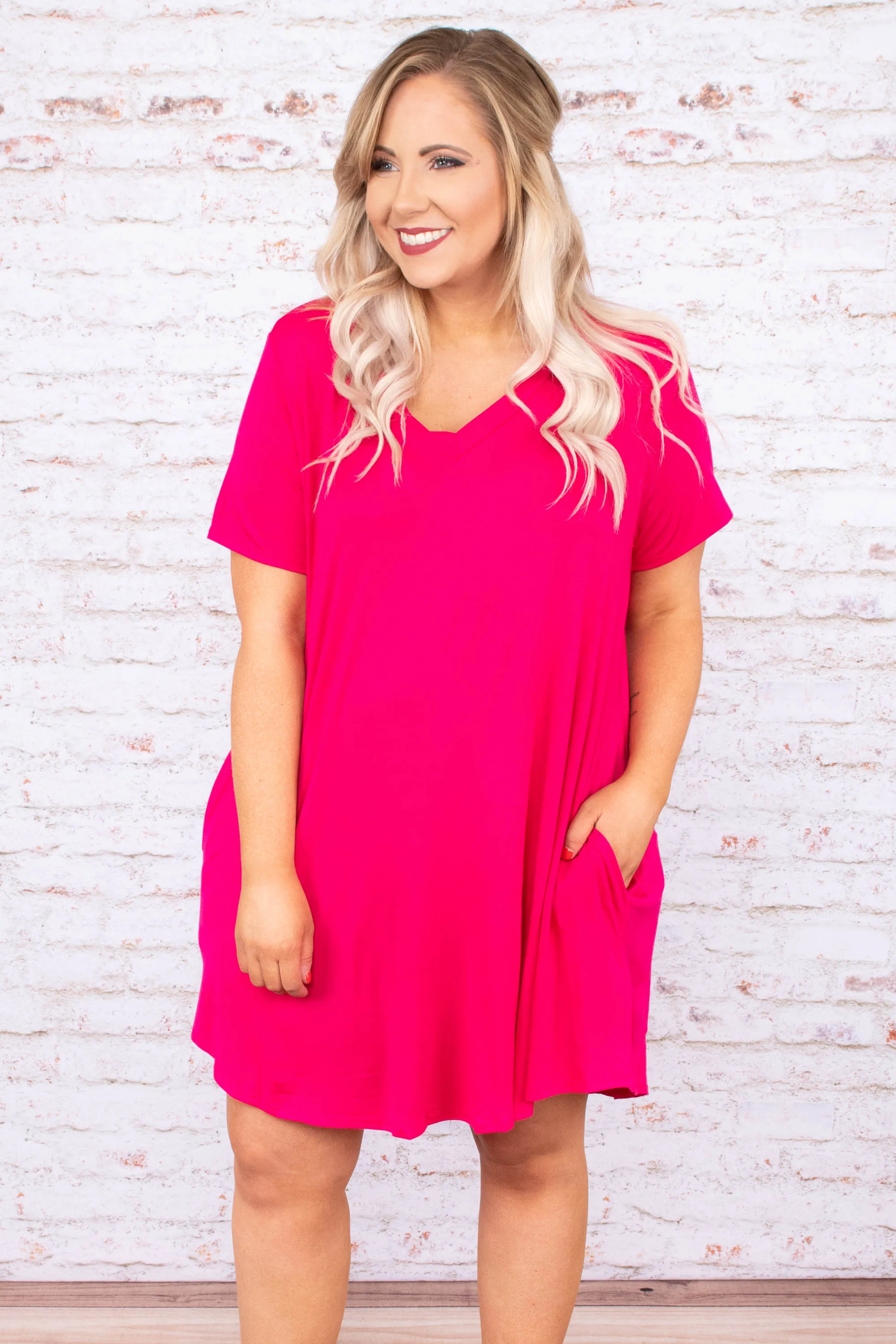 Ellie Dress in Fuchsia - Shop Now