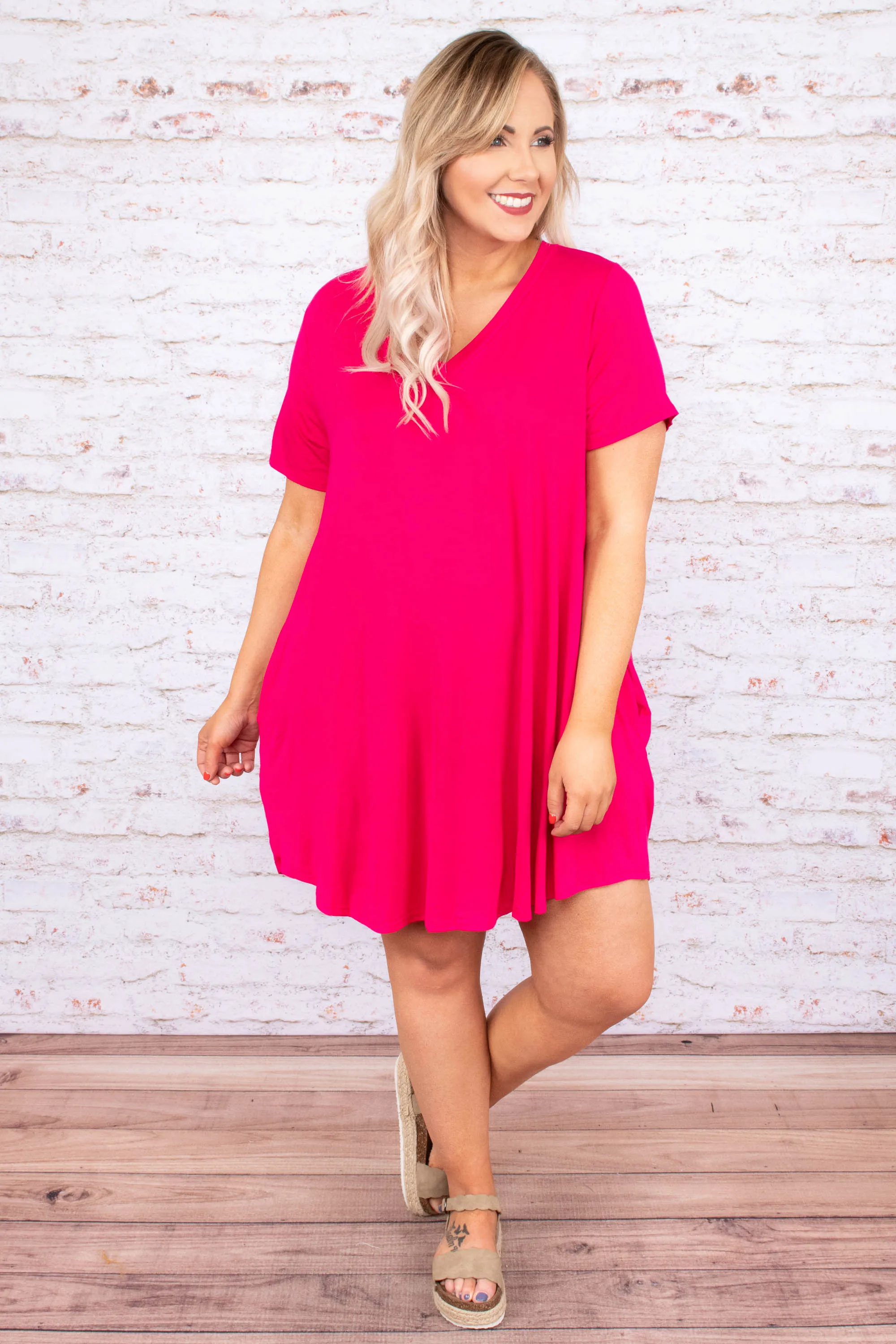 Ellie Dress in Fuchsia - Shop Now