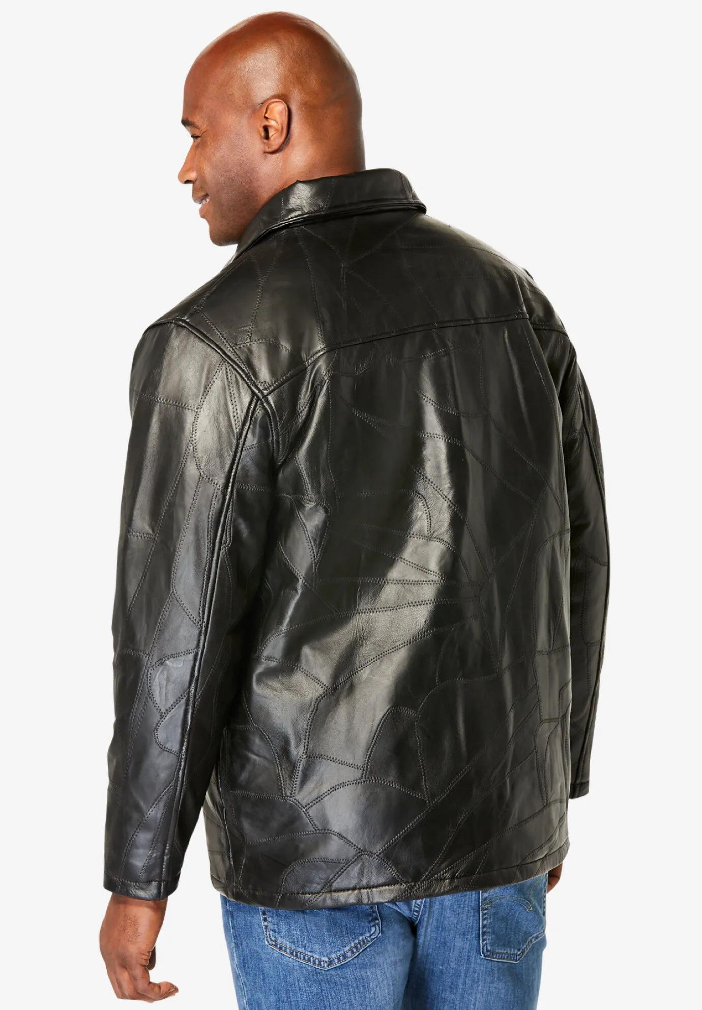 Embossed leather jacket