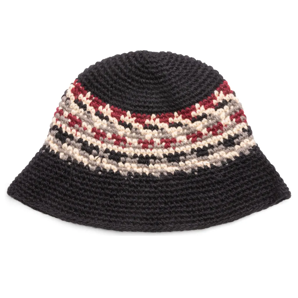 Fairisle Bucket Hat - Black