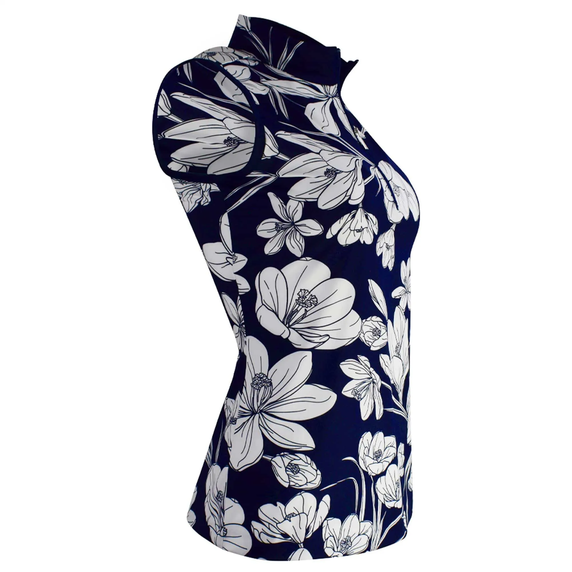 Fannie Ladies Sleeveless Golf Polo Shirt - Crocus Blooms