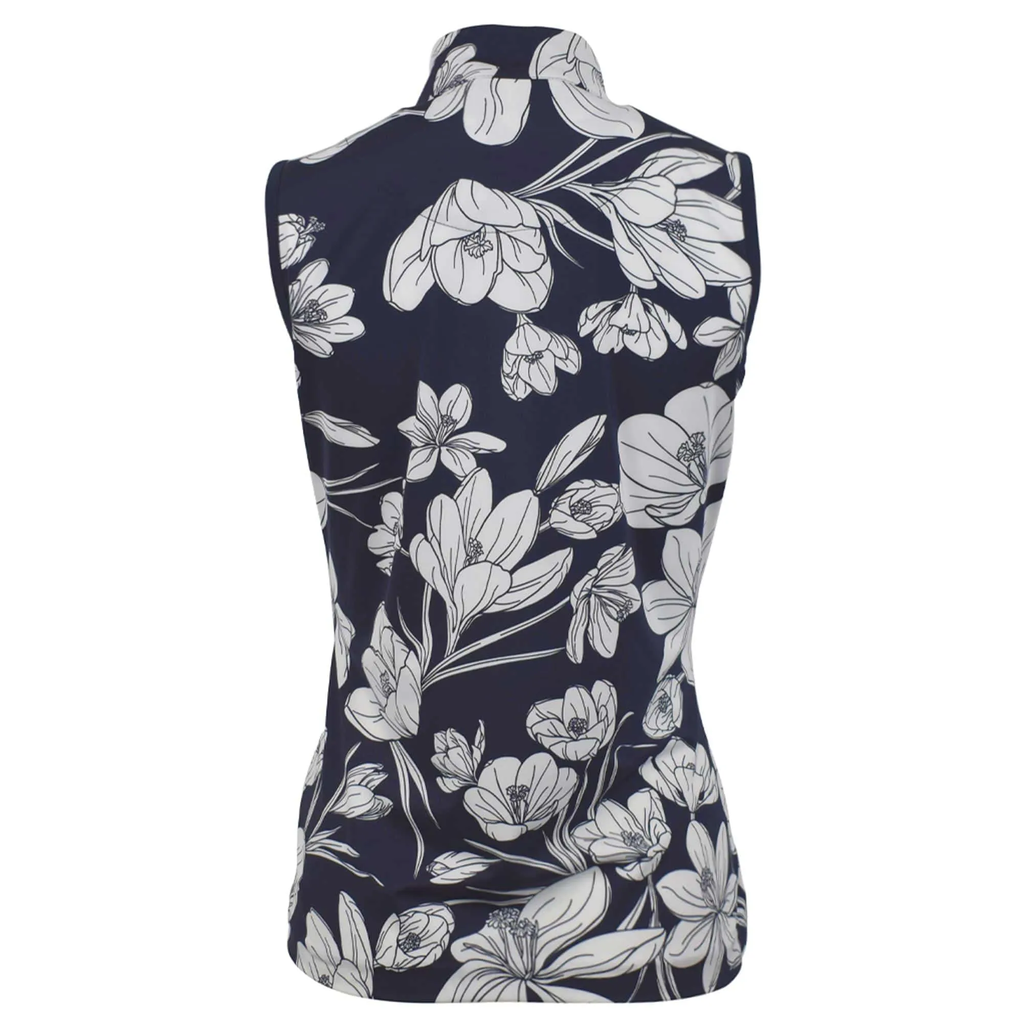 Fannie Ladies Sleeveless Golf Polo Shirt - Crocus Blooms