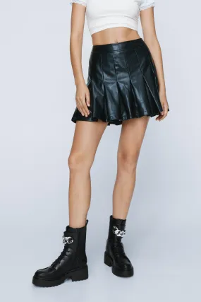 Faux Leather Chunky Curb Chain Combat Boots