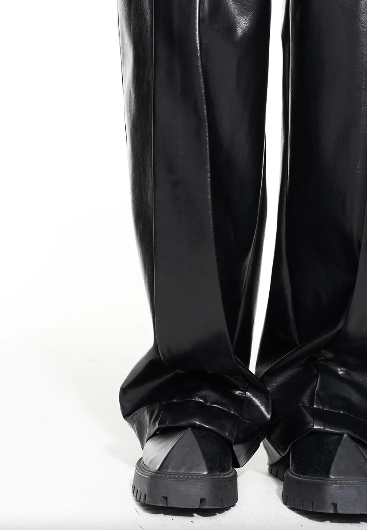 Faux leather pants straight leg.