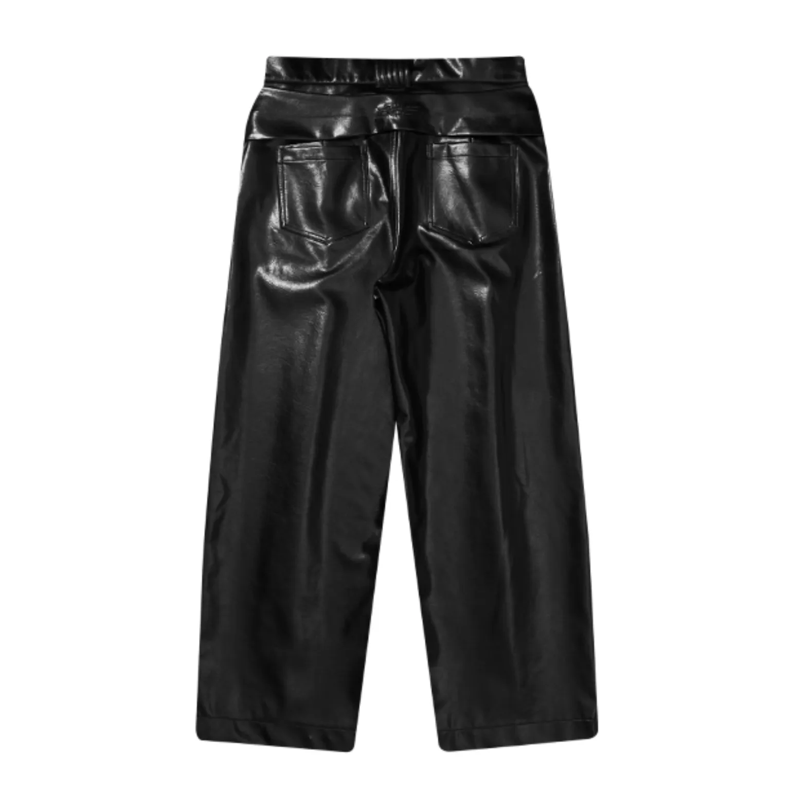 Faux leather pants straight leg.