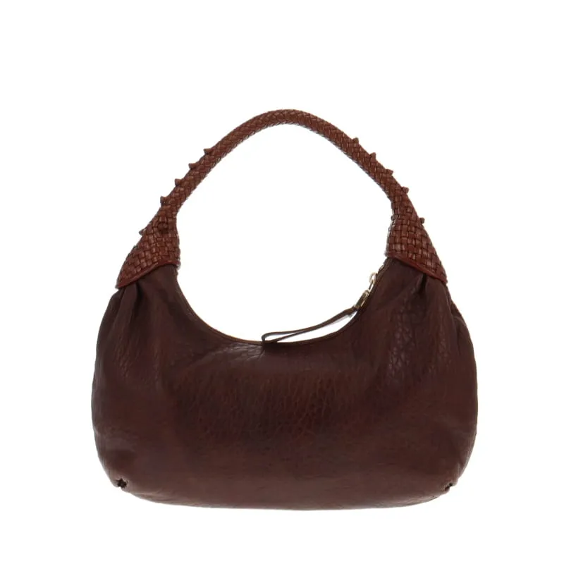 Fendi Vintage Brown Nappa Leather Spy Hobo Bag