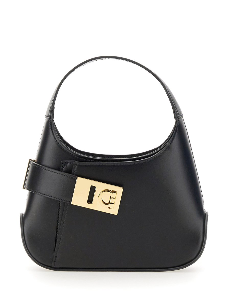 FERRAGAMO    LEATHER MINI HOBO BAG