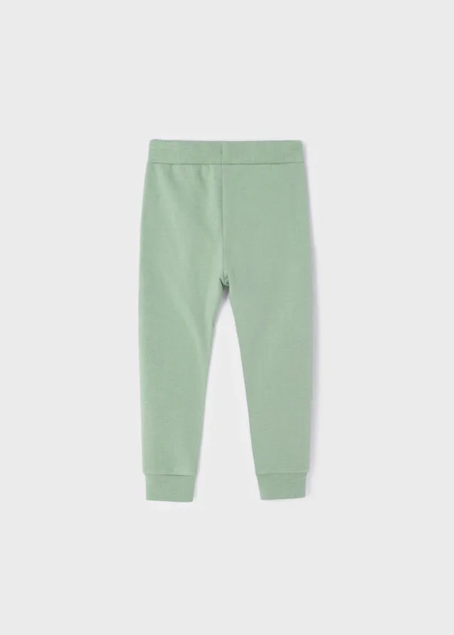 Fleece jogger pants for girls in mint color