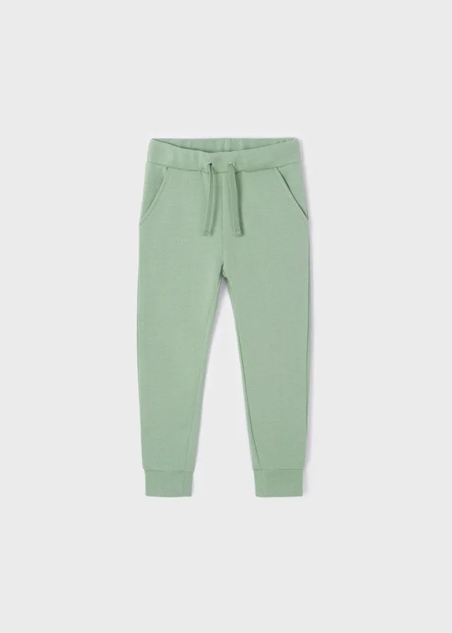 Fleece jogger pants for girls in mint color