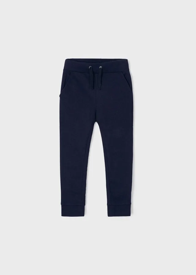 Fleece jogger pants for girls - Navy