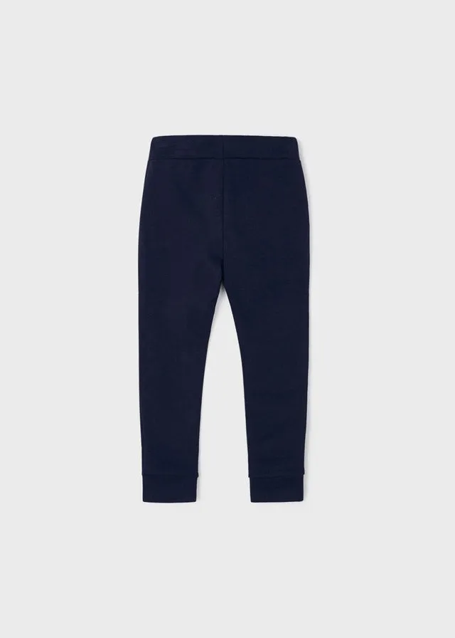 Fleece jogger pants for girls - Navy