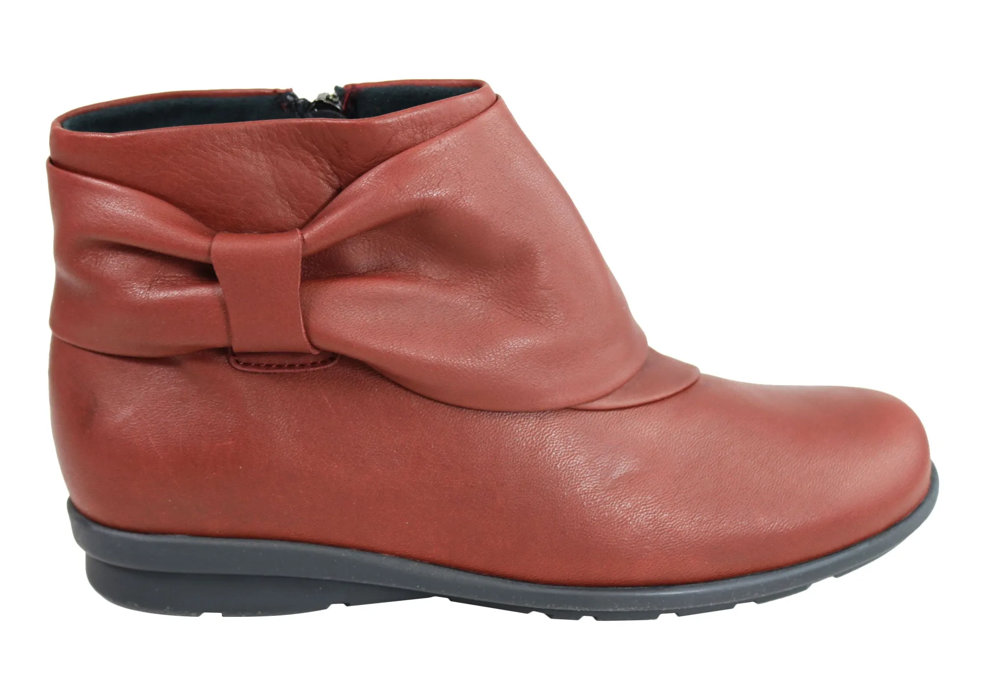 Flex & Go Womens Comfortable Leather Ankle Boots Made In Portugal