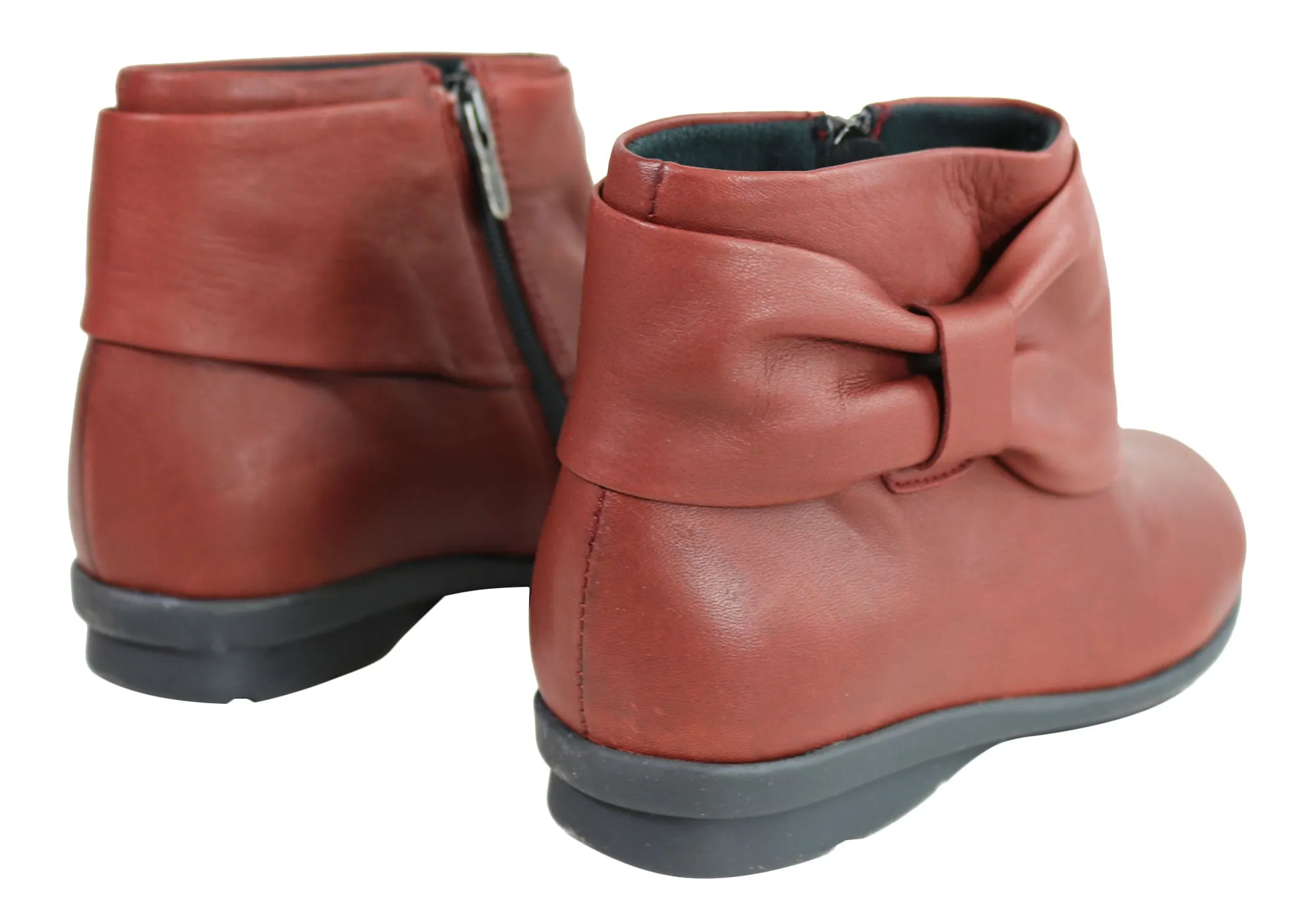 Flex & Go Womens Comfortable Leather Ankle Boots Made In Portugal