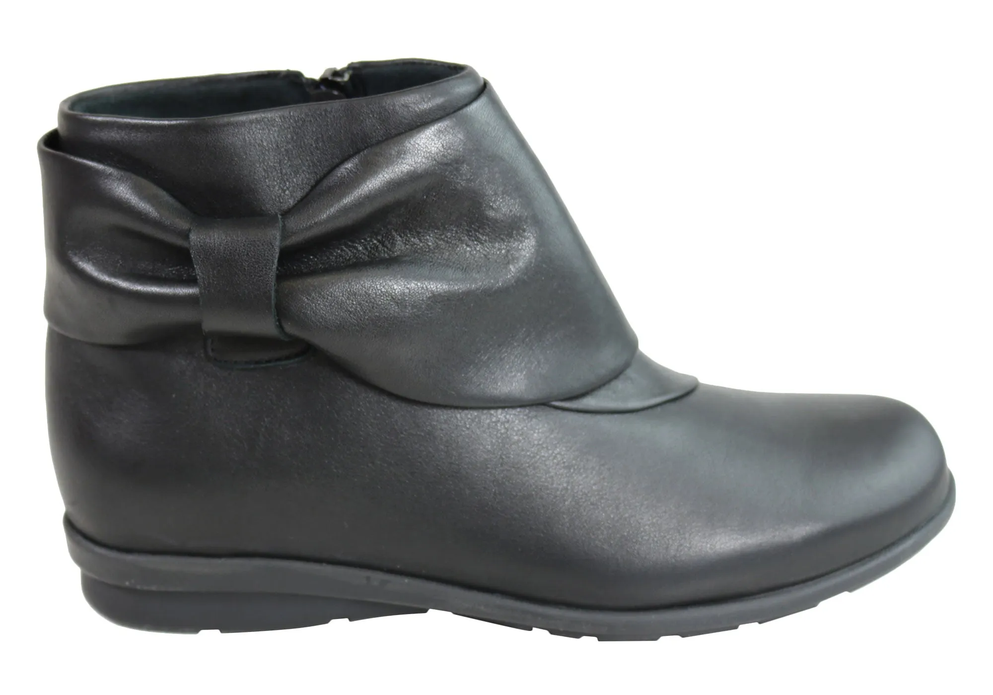 Flex & Go Womens Comfortable Leather Ankle Boots Made In Portugal