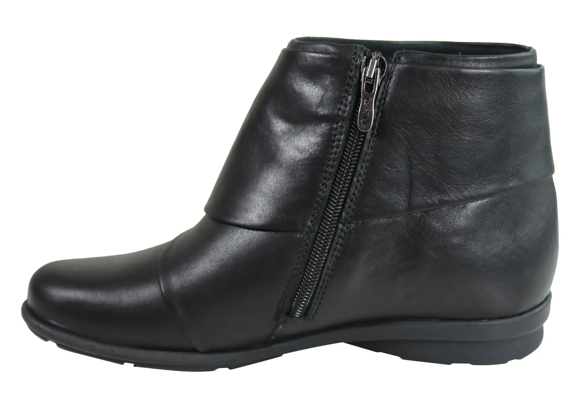 Flex & Go Womens Comfortable Leather Ankle Boots Made In Portugal