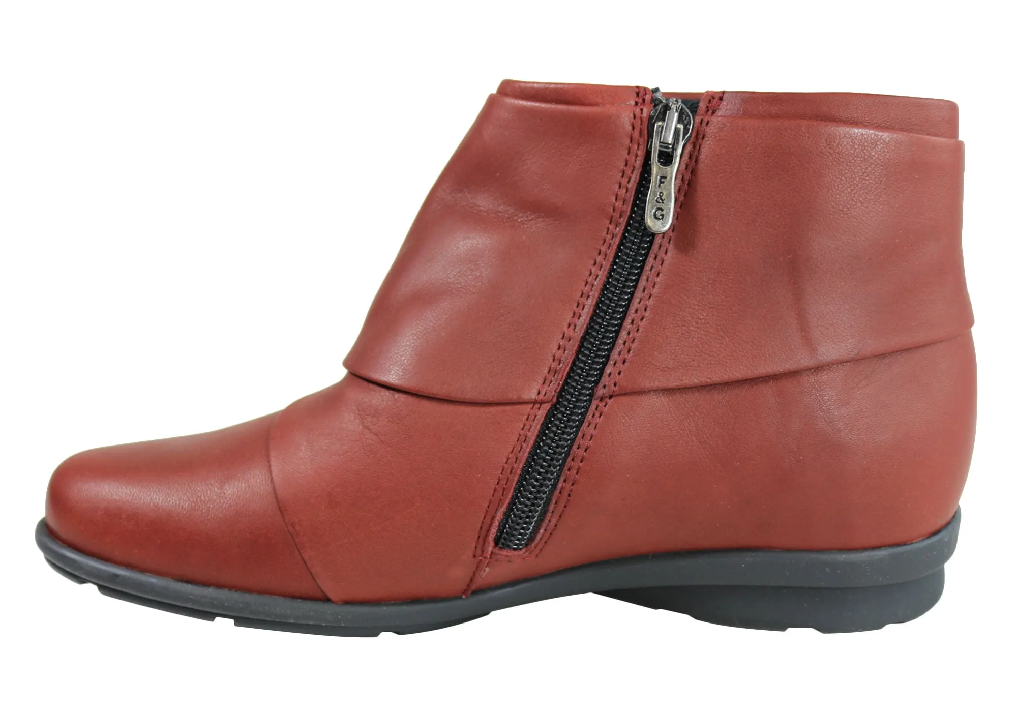 Flex & Go Womens Comfortable Leather Ankle Boots Made In Portugal