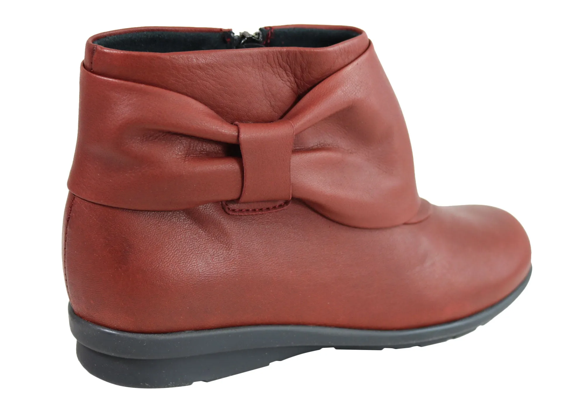 Flex & Go Womens Comfortable Leather Ankle Boots Made In Portugal